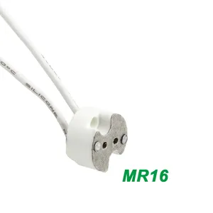 12V 100W bulb holder Ceramic GU5.3 MR16 Socket MR16 Lamp Holder with wire