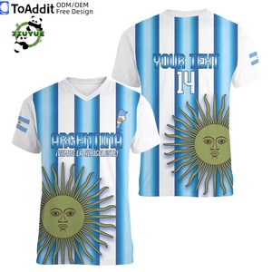<span class=keywords><strong>Camiseta</strong></span> de Fútbol Personalizable de Secado Rápido con Rayas Estilo Argentino y Tailandés, Sublimación con Nombre y Número del Equipo de <span class=keywords><strong>Argentina</strong></span>, Ropa Deportiva de Fútbol - Product Image 2