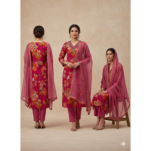 Meilleure Nouveauté : Ensemble 3 Pièces KDP Sharara Indien Ethnique en Rayonne pour Femme, Idéal Soirée, Magnifique Broderie Artisanale, Imprimé Numérique, Recyclé - Product Image 1