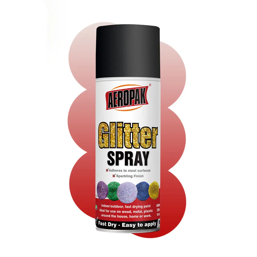 Aeropak 400ml Aerosol Glitter sprey boya için Metal hasır kağıt plastik cam çömlek zanaat köpük