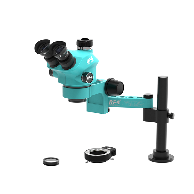 RF4 RF7050PRO FO19 Continuous Zoom 7X-50X Digital PCB Trinocular Microscope With Silicone Pad WF10X/22M 360 Degree Rotatable