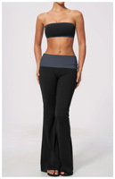 Ensemble 2 pièces pour femmes, haut sans bretelles, pantalon large taille haute, yoga, gym, fitness, vêtements de sport, ensemble de fitness
