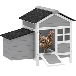 Poulailler compact en bois pour poules avec plateau métallique extractible, nichoir, résistant aux intempéries, ventilé, pour 1-2 poules - Product Image 1