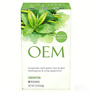 Thé vert premium OEM avec menthe verte - 16 sachets de thé (34g) Aliment santé de qualité alimentaire Rafraîchissant et revigorant Infusion chaude/froide - Product Image 1