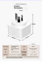 Prise intelligente WiFi Tuya, norme AU NZ, 16A, avec moniteur de puissance, minuterie, contrôle à distance, double relais, prise en charge du micrologiciel ESP8685, OEM