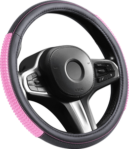 Housse de volant de voiture universelle en PVC souple, texture luxueuse, design anti-reflets et résistant aux traces de doigts - Product Image 6