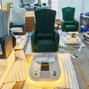 Fauteuil de pédicure avec éclairage LED, <span class=keywords><strong>blanc</strong></span>, mobilier de salon de spa pour les pieds, stations de <span class=keywords><strong>manucure</strong></span> et pédicure en céramique et plastique - Product Image 2