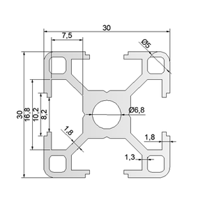 Perfil de Aluminio Negro OB3030, Aleación de Aluminio Estándar Europeo T5, Soporte Fotovoltaico, Soporte para Pecera, Soporte para Línea de Ensamblaje - Product Image 6