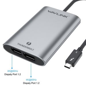 Convertisseur adaptateur WAVLINK WL-UTA02D <span class=keywords><strong>Thunderbolt</strong></span> <span class=keywords><strong>3</strong></span> vers double DisplayPort prenant en charge <span class=keywords><strong>4K</strong></span> / 60Hz - Product Image 3