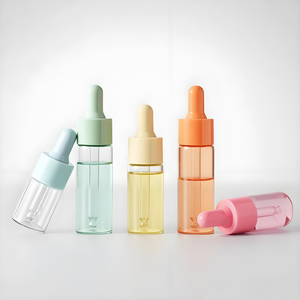 Botellas de Muestra Delgadas WOGU de 5 ml, 10 ml, 15 ml, 20 ml, Rojo, Verde, Azul, Rosa, Envase Cosmético de Esencia, Botella de Vidrio con Gotero para Aceite Esencial - Product Image 1