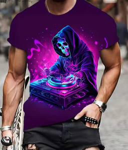 Horror Skull <strong>t</strong> <strong>Shirt</strong> <strong>3D</strong> Print Vintage O-Neck Short Sleeve Fashion <strong>Designer</strong> Clothes Men's Summer Street Clothing <strong>t</strong> <strong>Shirt</strong> for Men - Product Image 4