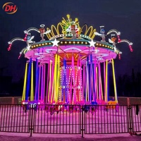 Manège Chaise Volante Rotative 16 Places pour Enfants et Adultes – Équipement de Fête Foraine Mobile Personnalisé pour Événements Extérieurs