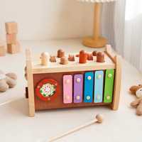 Kubus Aktivitas Kayu Beech Multi-Aktivitas Edukasi Dini Montessori Ramah Lingkungan Usia 1+ 2-4 Tahun 5-7 Tahun Beiyang
