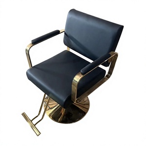 Leather Salon Styling Chair Adjustable Barber Chair with Metal Accents for Hair Salons - Product Image 1