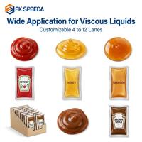 Ligne d'emballage et de cartonnage de sachets liquides à scellage 4 côtés haute performance pour Ketchup, Mayonnaise, Sirop, conditionnements en boîtes de détail, OEM