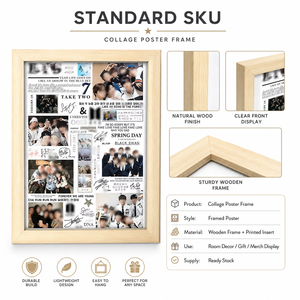 <span class=keywords><strong>Poster</strong></span> Collage del Gruppo Kpop Bangtan Boys con Cornice in Legno, Ornamento da Scrivania, Souvenir per Collezionisti, Decorazione per Casa e Ufficio, Regalo - Product Image 3