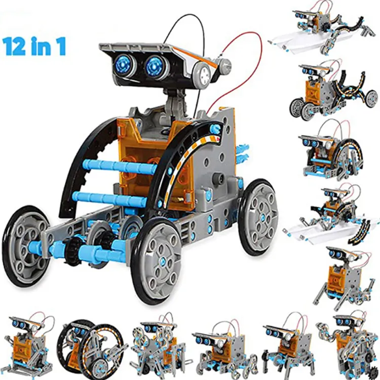 12 in1 güneş robotları kitleri Set DIY eğitim kitleri oyuncak çocuklar için hediyeler yapı deney güneş robotik kitleri legoing