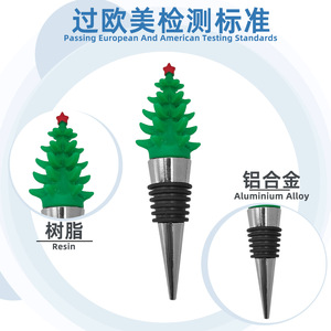 Christmas Wine Stoppers Plastic Bottle Seals With Santa Snowman Deer Tree Designs For Holiday Decor - Product Image 5