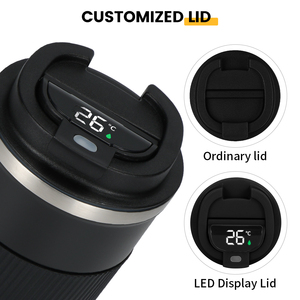 كوب ذكي للقهوة مع شاشة LED رقمية لعرض درجة الحرارة، سعة 380 مل و510 مل، مع غطاء سيليكون، مثالي للسفر - Product Image 6