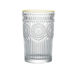 Verre à whisky rétro à motif gaufré, verre à whisky transparent avec bord doré, verre à whisky, eau, jus, lait pour boire - Product Image 1