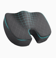 Coussin de siège en mousse à mémoire de forme - Amovible et lavable pour chaise de bureau, siège de voiture, avion, gradins, bureau - Soulagement de la douleur pour les longues périodes assises