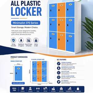 Casier de rangement en plastique JMDS-103 pour vestiaires, étanche et résistant à l'humidité, prix de gros usine, personnalisable - Product Image 2
