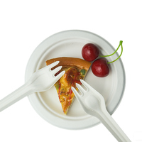 Ensemble de couverts modernes en bagasse, écologiques et durables, jetables et compostables, Olive Verte 170mm, pour la maison (couteau, fourchette, cuillère)