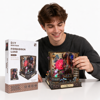 Kit de maison miniature DIY Magic Forbidden Land Book Nook, puzzle en bois, insert de bibliothèque, diorama, cadeau pour adultes