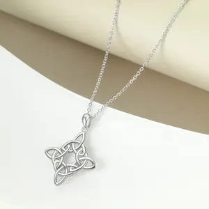 Wholesale OEM/ODM Custom Simple Design Women Jewelry 925 Sterling Silver Celtic Knot Necklace