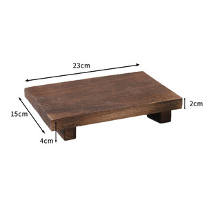 Plateau de rangement en bois carré en noyer, présentoir cosmétique, organisateur de bureau, étagère, plateaux décoratifs - Product Image 2