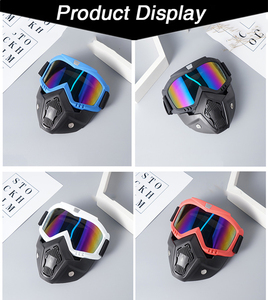 Masker Sepeda Modular dengan Kacamata & <span class=keywords><strong>Filter</strong></span> Mulut yang Dapat Dilepas untuk Helm Sepeda Motor Open Face-Olahraga Bersepeda Luar Ruangan - Product Image 6