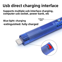 Penunjuk Presentasi Lampu Hijau USB Portabel, 2 Mode Titik Tunggal & Langit Berbintang, Spidol Saku dengan Kotak Hadiah Senter