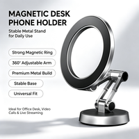 Support magnétique universel pour téléphone portable, rotatif à 360 degrés, pliable, en alliage de zinc, pour tableau de bord de voiture et bureau