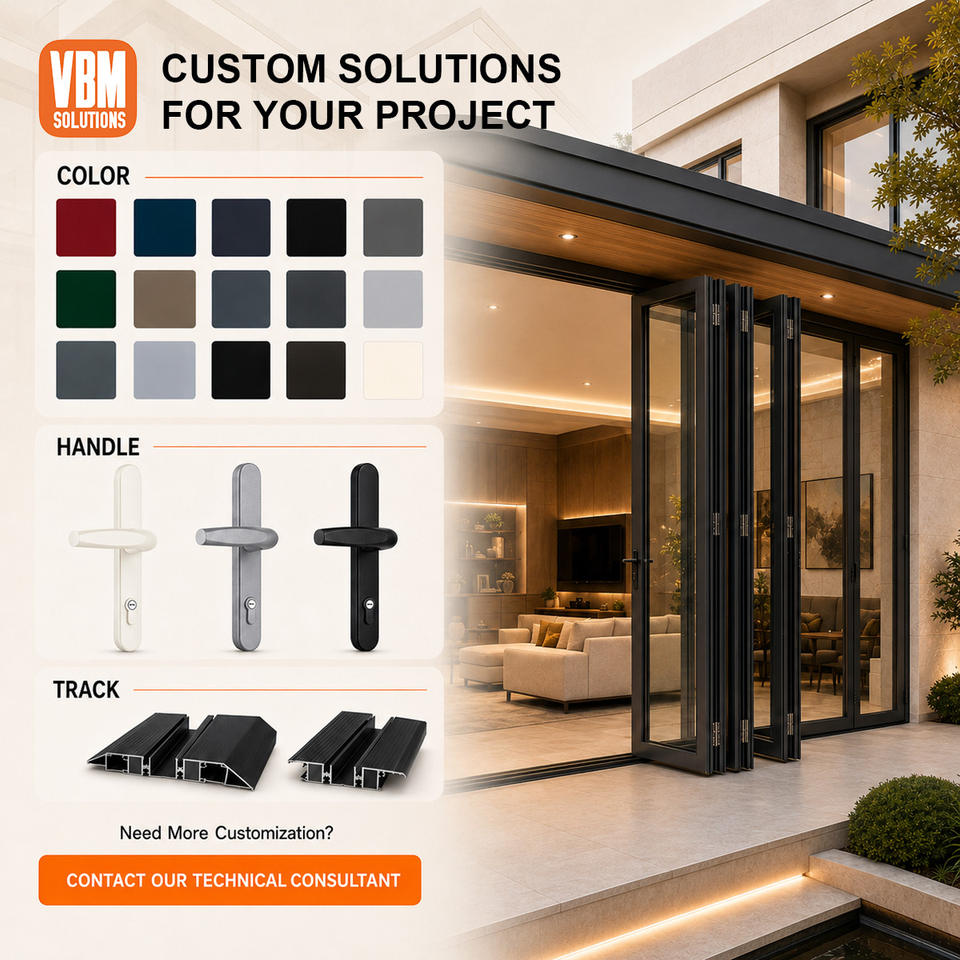 Commercial Aluminium Folding Door Double Glazed for Supermarket Store ...