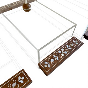 Exquisite Mother of Pearl Inlay Lid with Wooden Cover and Acrylic Base Eid and <b>Ramadan</b> <b>Gift</b> <b>Box</b> Set Handcrafted in India - Product Image 1