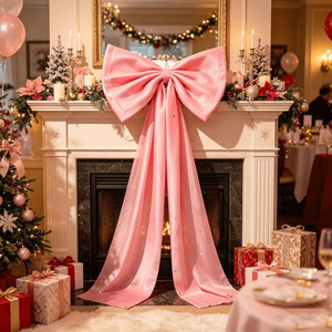 <b>Large</b> Giant <b>Bow</b> Decor Velvet <b>Bow</b> Christmas Backdrop Wedding Birthday Party Room Wall Decor Valentine's Day Decor - Product Image 1