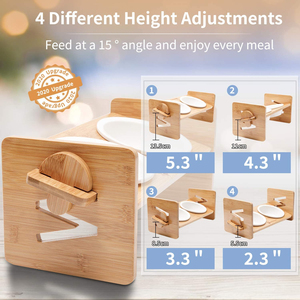 Mangkuk Anjing Besar Dapat Diatur Mangkuk Stainless untuk Anjing Besar Dua Alas Tidak Licin - Product Image 2