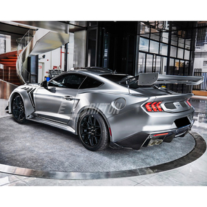 Aileron arrière style GTD V2 en fibre de carbone partielle, finition brillante/mate, tissage 3K/6K/12K pour Ford Mustang Gen6 Gen7 S550 S650 - Product Image 3