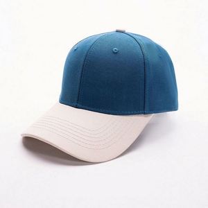 Casquette de baseball personnalisée en gros, 6 panneaux, rigide, bicolore, 100 % coton, avec logo brodé - Product Image 1