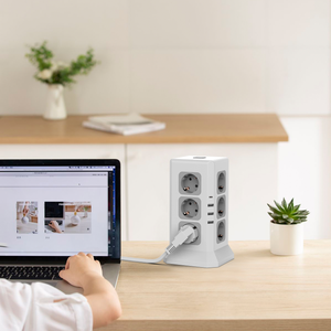 Wholesale Tower <b>Usb</b> Surge Protector Power Strip Extension Socket With <b>Usb</b> 12 EU Sockets 3 <b>USB</b> 1 TYPE-C and <b>Switch</b> - Product Image 4