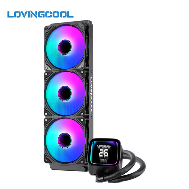LOVINGCOOL OEM Factory Price 120/240/360mm AIO CPU Liquid Cooler with Temp Display ARGB PWM Fan Desktop Processor Cooling System
