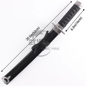 Épée Nichirin de Giyu <span class=keywords><strong>Tomioka</strong></span> de 20,5 pouces, accessoire de cosplay, <span class=keywords><strong>katana</strong></span> d'anime non affûtée avec garde argenté - Product Image 5