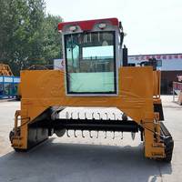 Machine à retourner le compost automotrice à chenilles pour le compostage du fumier de poulet, du fumier de vache et des déchets organiques