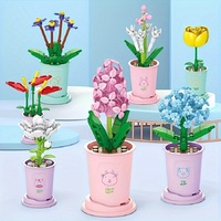Blocs de construction fleur jouet pot éternelle fleur fille parure jouet cadeau Saint Valentin