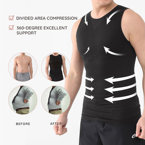 Corset de contrôle du ventre sans couture en nylon et <span class=keywords><strong>spandex</strong></span> pour hommes grande taille Body Shaper thermique et respirant pour l'été - Product Image 3