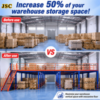 Système de plancher en mezzanine pour entrepôt industriel, structure en acier, plateforme pour une solution de stockage gain de place