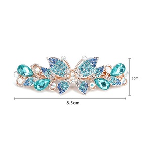 Coloré Strass Papillon Cheveux Barrette Bling Diamant Fleur Épingle À Cheveux Paillettes Strass Printemps Pince À Cheveux Pour Les Filles - Product Image 3