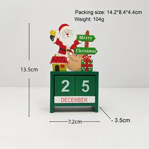 Design moderne en bois Calendrier perpétuel Ornement de bureau créatif pour Noël Vente en gros Calendrier de Noël Ornement Décoration - Product Image 6