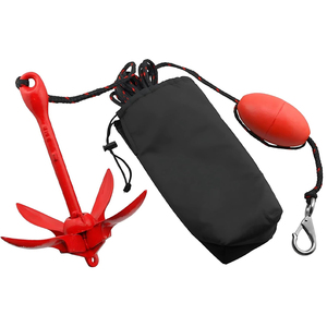 Ancla Plegable Premium de 3.5 Lb, Juego Completo, Kit Robusto de Grado Marino con Cuerda Reforzada de 25 pies, <span class=keywords><strong>Boya</strong></span> Duradera, Gancho y Bolsa - Product Image 2