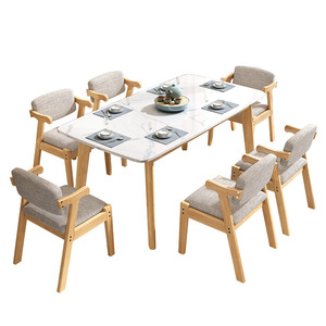 Nordic Solid Wood Slab <b>Dining</b> <b>Table</b> Rectangle Stable Modern Minimalist <b>Dining</b> Room Furniture - Product Image 2